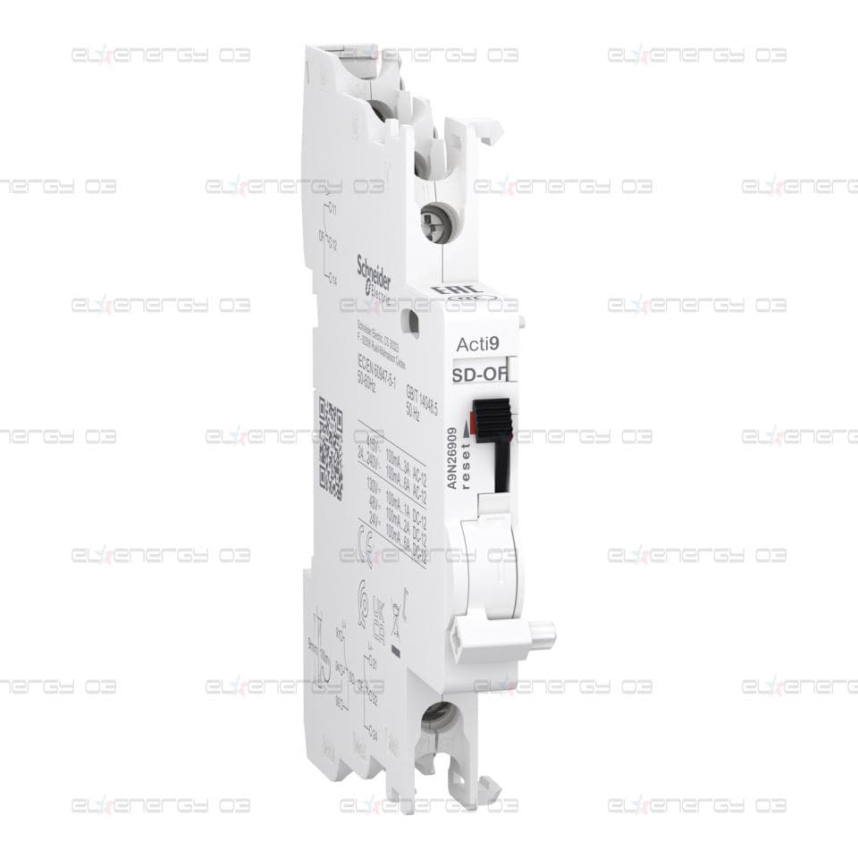 Спомагателен контакт, Acti9 A9N, OF/SD+OF, 2 C/O, 100mA - 6A, 24VAC - 415VAC, 24VDC - 130VDC, горна и долна връзка