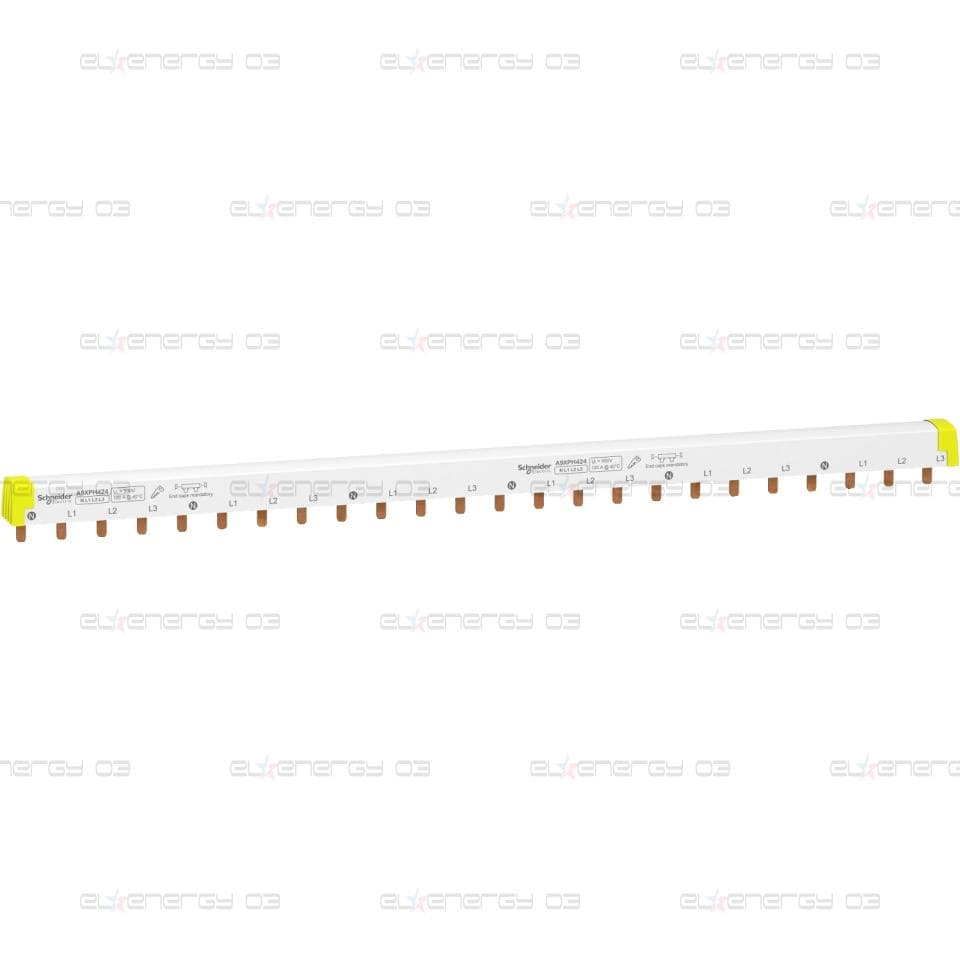 Acti 9 - захранваща шина - 3L+N - 18 mm щифт - 24 модули - 100 A
