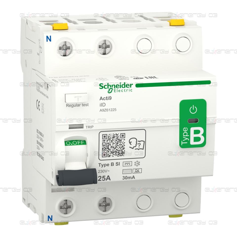 Acti9 iID - Автоматичен прекъсвач за остатъчен ток - 2P - 25A - 30mA - B-SI тип