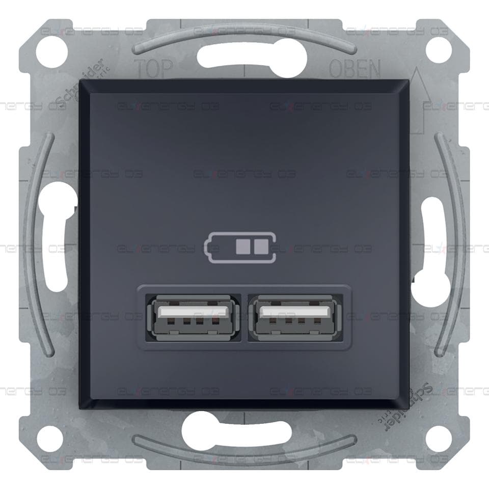 USB зарядно, 2.1А, антрацит