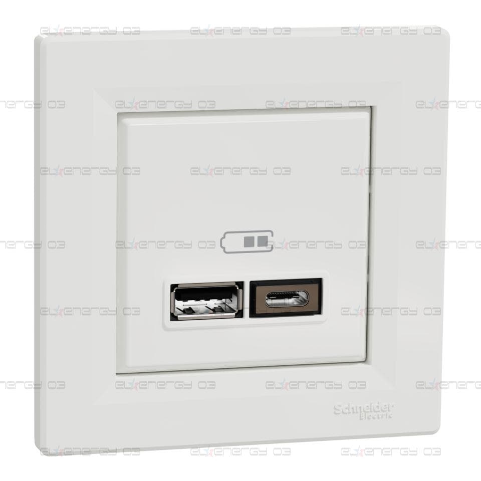 USB зарядно 2,4A A+C,  бяло