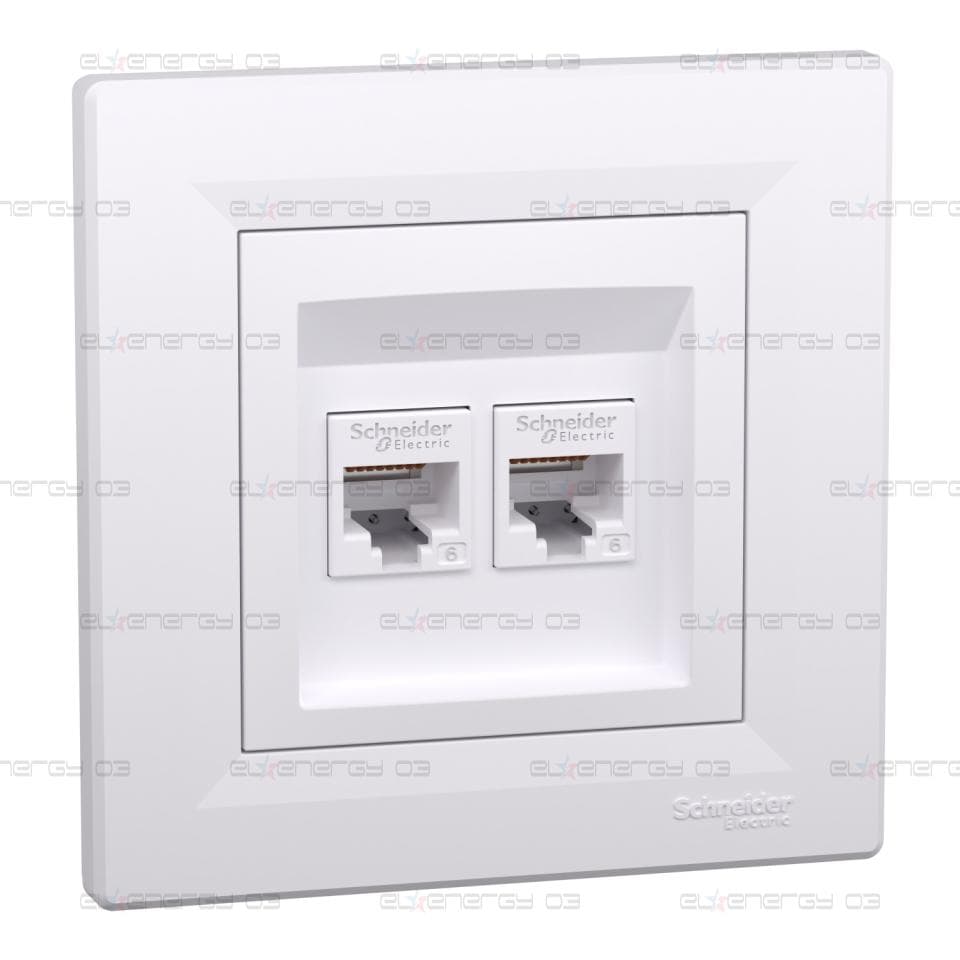 Компютърна розетка 2xRJ45 сat6 UTP, бял