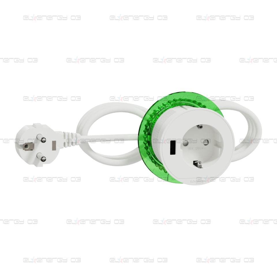 Модул XS - контакт Шуко + USB тип А, бял