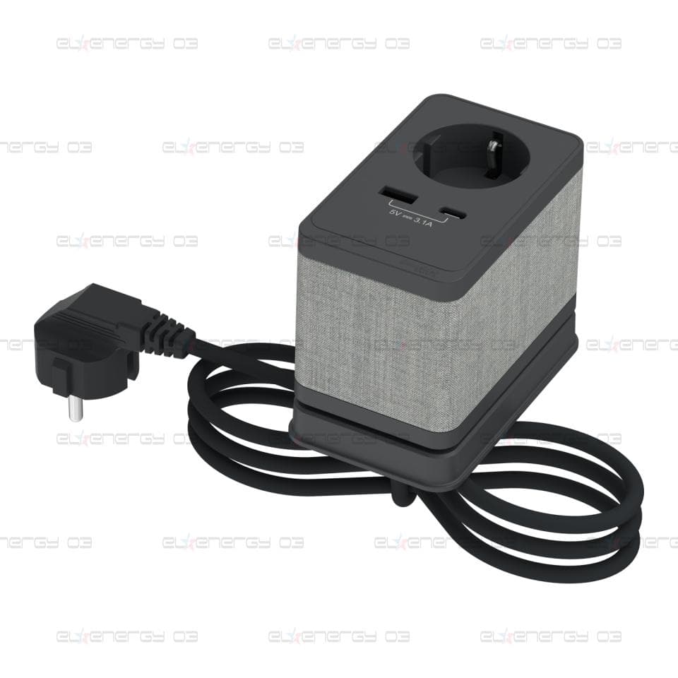 Модул S - контакт Шуко + USB тип А/C, антрацит