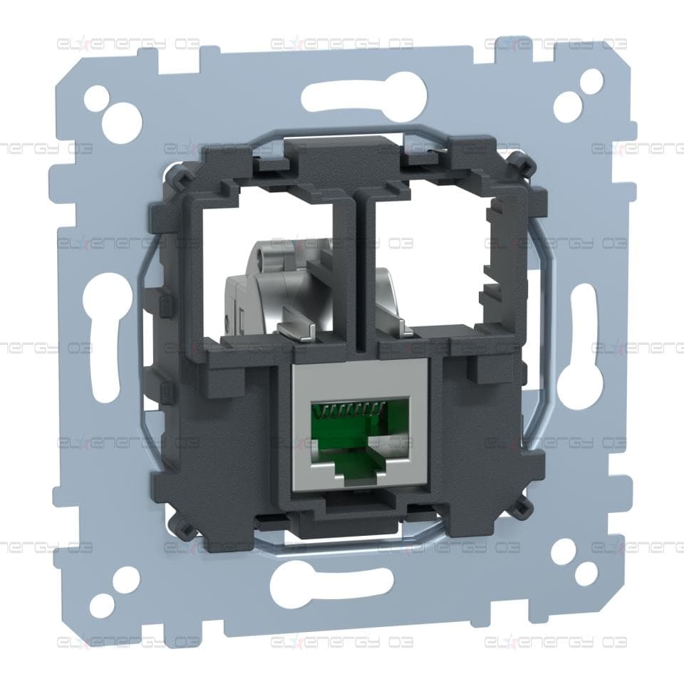 Компютърна розетка, Merten inserts, механизъм с фиксираща рамка, RJ45 Cat6A, STP, прав