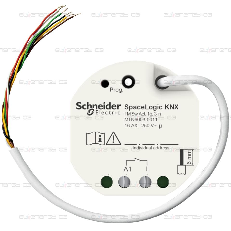 Превключвател Актуатор, SpaceLogic KNX, 16 AX ,1 gang, вграден монтаж, 3 бинарни входа, KNX secure