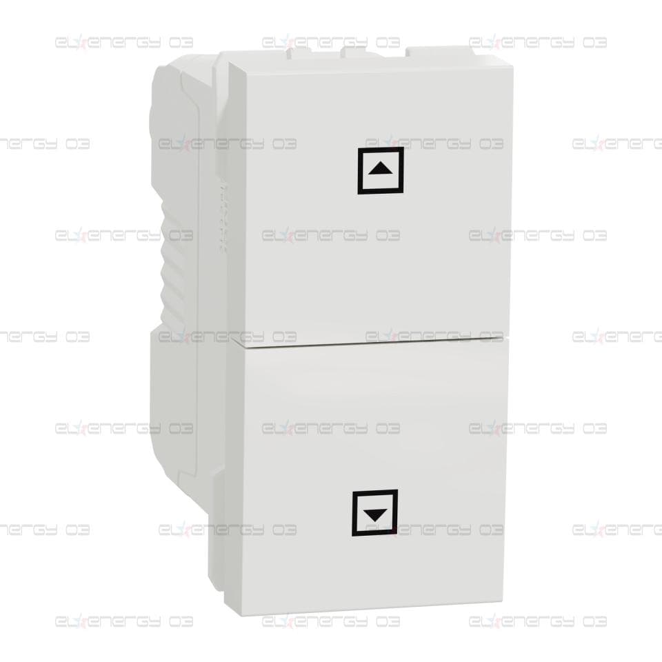 Бутон за щори, New unica, 10A, 250V, 1 модул, бял