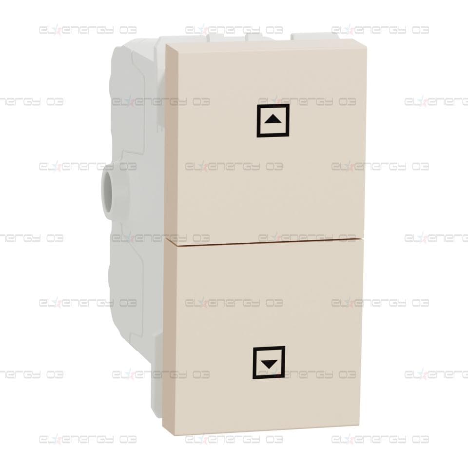 Бутон за щори, New unica, 10A, 250V, 1 модул, 2 полюса, крем