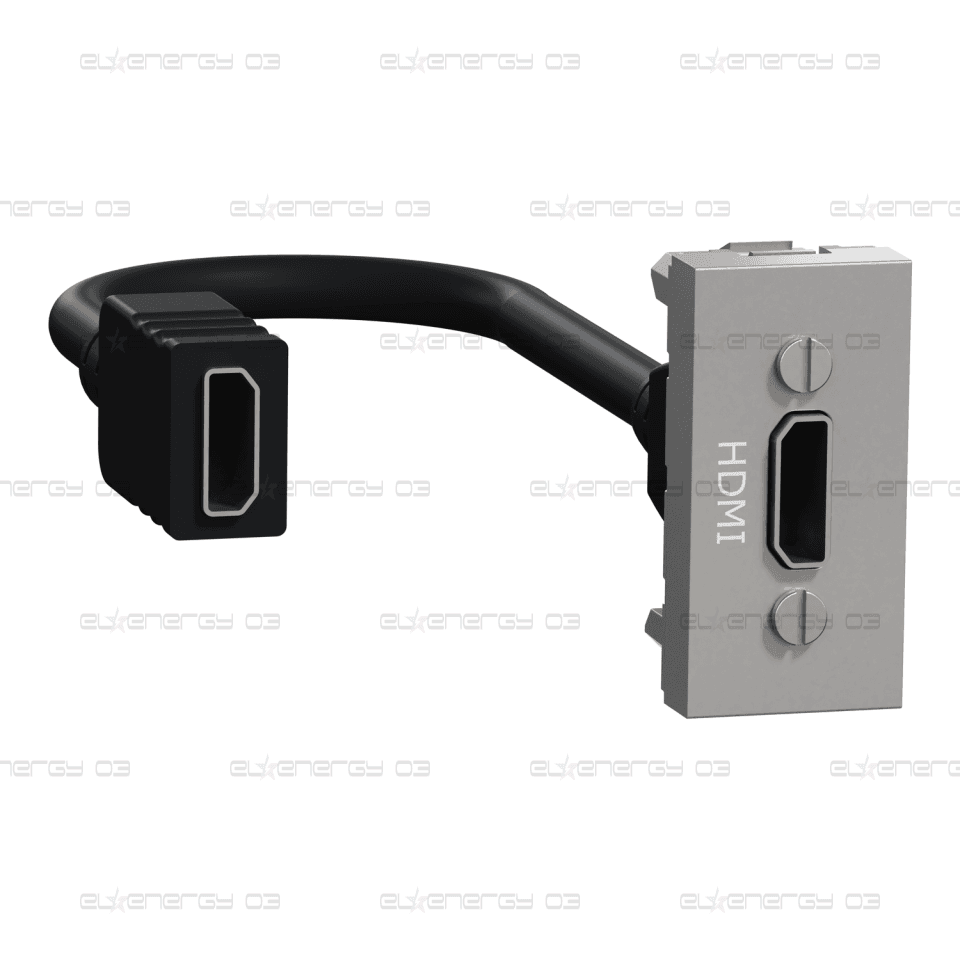 Аудио-видео розетка, New unica, HDMI конектор, 1 модул, алуминий