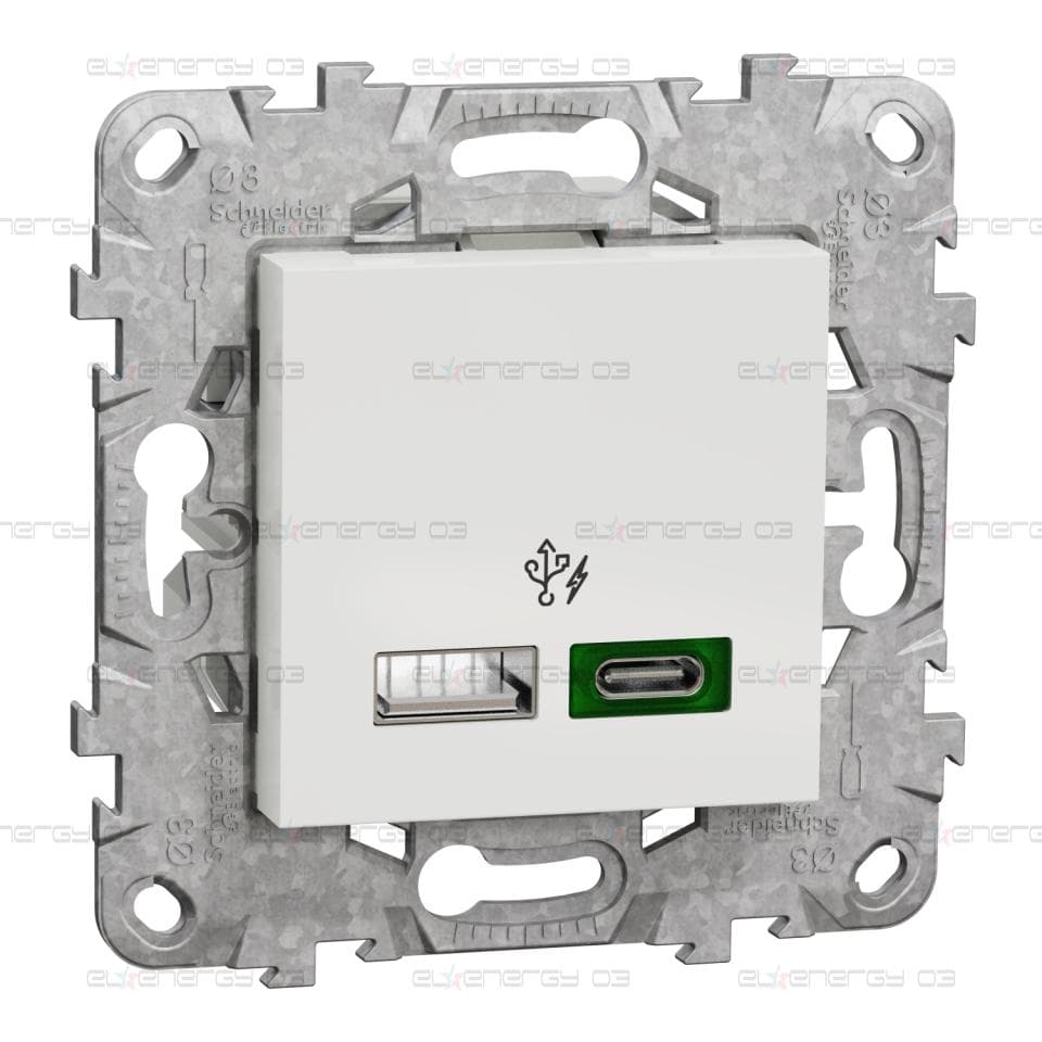 Двойно USB Quick Charge A+C, 45W, бял