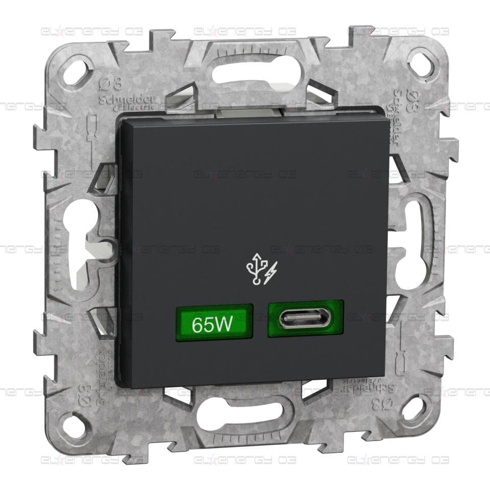USB Quick Charge зарядно тип C, New Unica, 65W, антрацит
