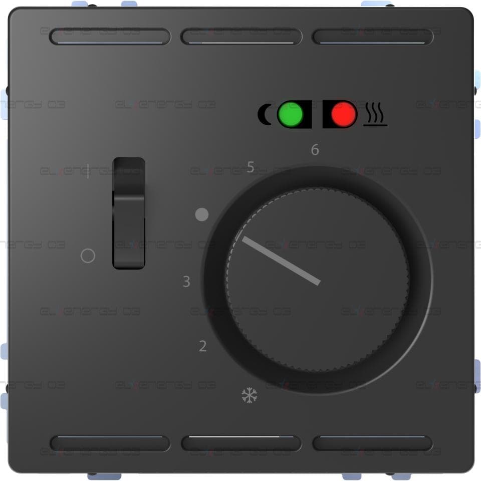 Подов термостат 230 V с превключвател и централна плоча, антрацит, System Design