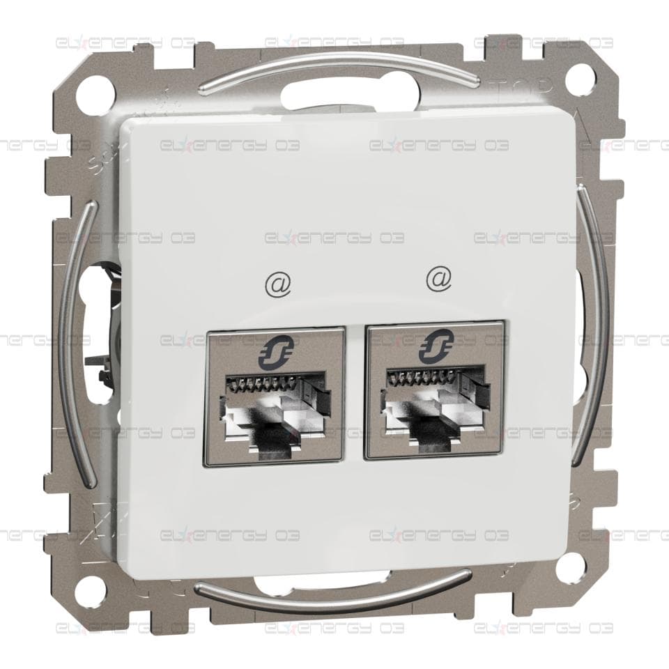 Двоен изход за данни CAT 6 STP, RJ45, бял