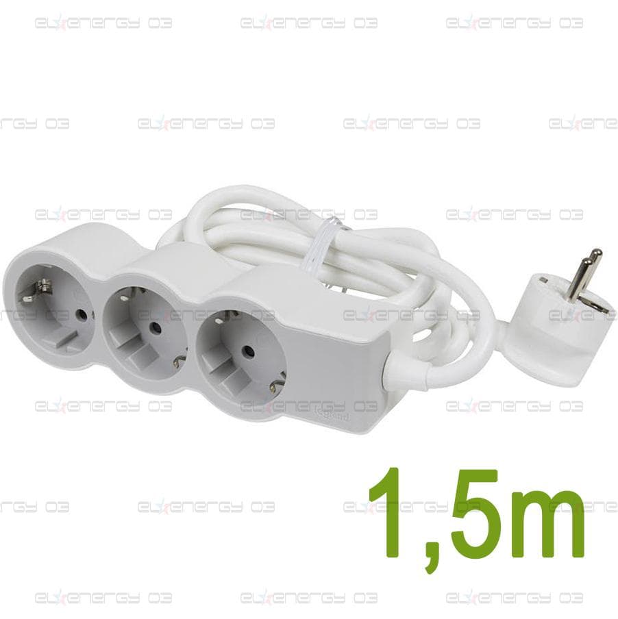 Разклонител БЯЛ 3x2P+E с кабел 1.5 метра / 3×1.5мм2 Standard NEW Legrand