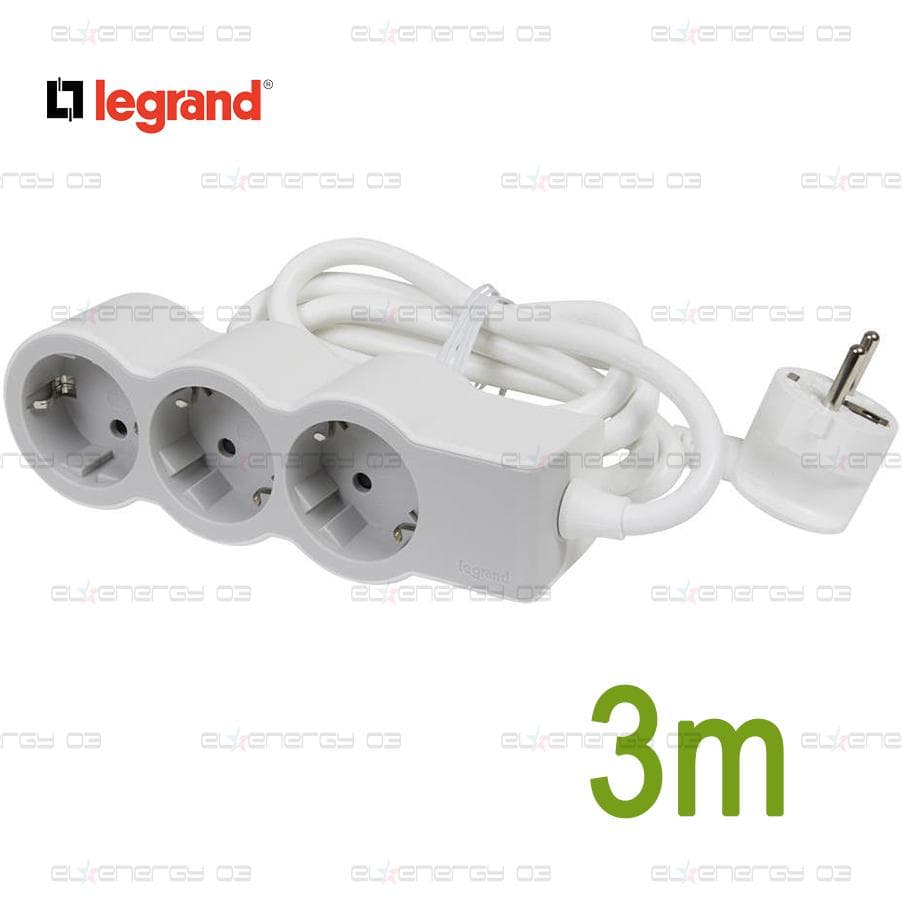 Разклонител БЯЛ 3x2P+E с кабел 3 метра / 3×1.5мм2 Standard NEW Legrand