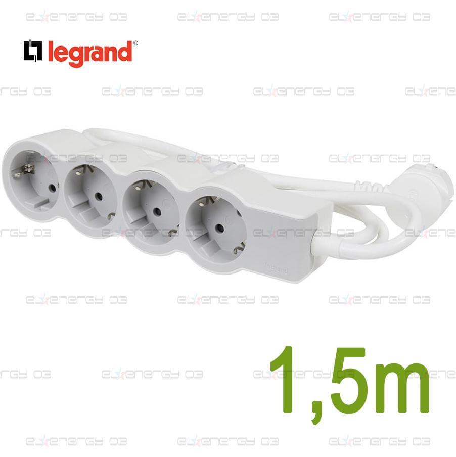 Разклонител БЯЛ 4x2P+E с кабел 1.5 метра / 3×1.5мм2 Standard NEW Legrand