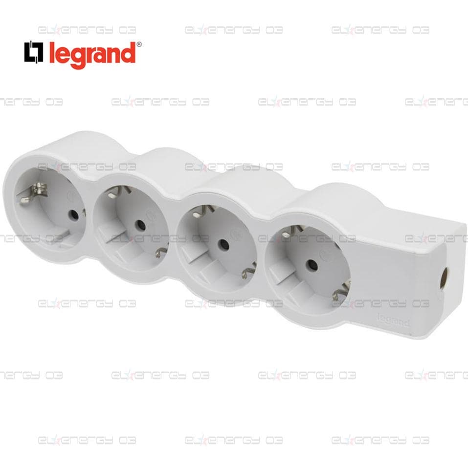 Разклонител БЯЛ 4x2P+E без кабел Standard NEW Legrand