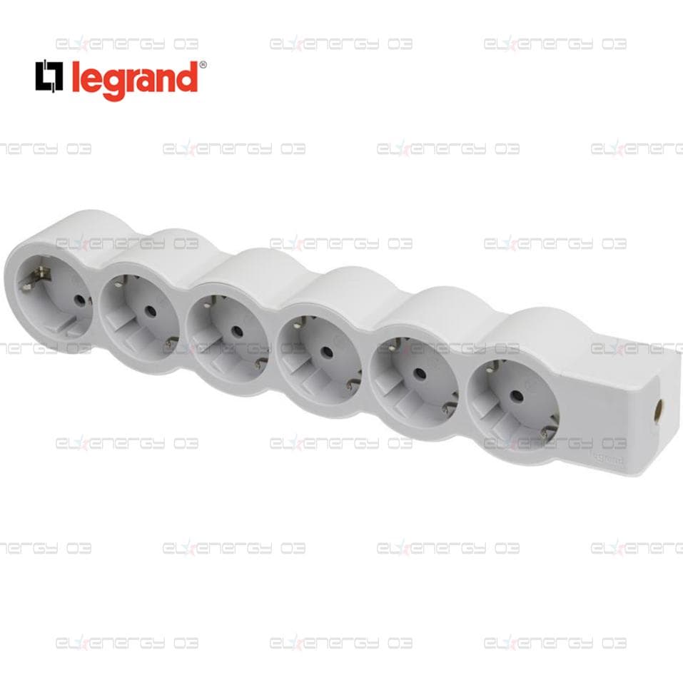 Разклонител БЯЛ 6x2P+E без кабел Standard NEW Legrand