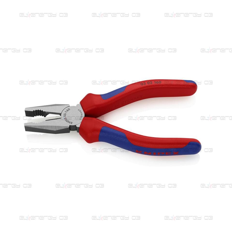 Комбинирани клещи, атраментирани, синьо/червена ръкохватка 160мм Knipex