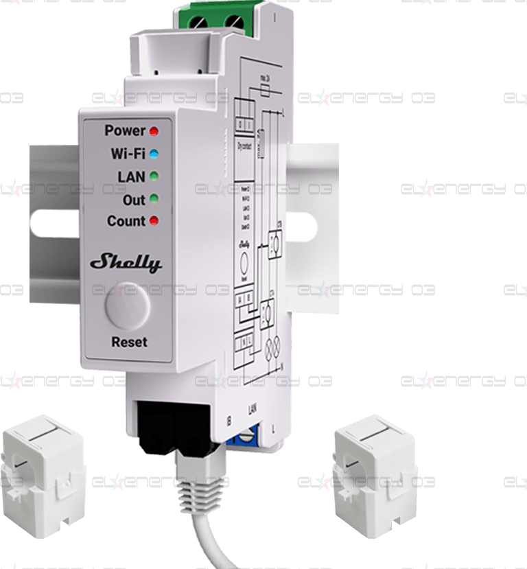 Монофазен Smart мерител 2х 50A за DIN монтаж Shelly PRO EM 50 – 268148