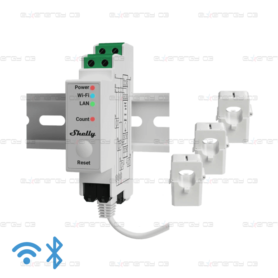 Трифазен Smart мерител 3х 400A за DIN монтаж Shelly PRO 3EM 400A – 268117