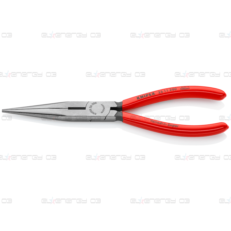 Клещи резачки с дълъг остър връх, червена ръкохватка 200мм, Knipex