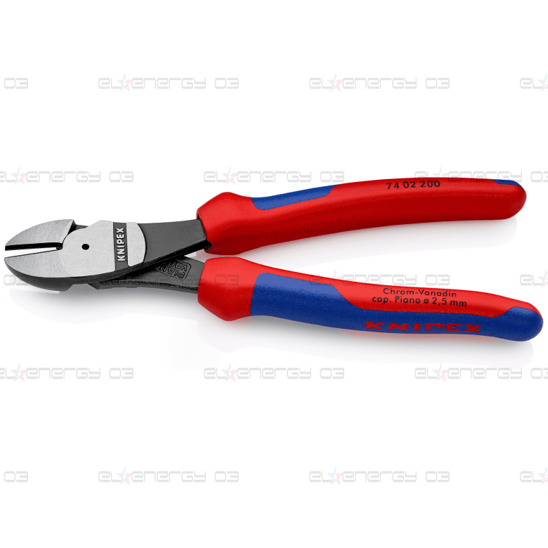 Клещи диагонални резачки усилени, синьо-червена ръкохватка 200мм, Knipex