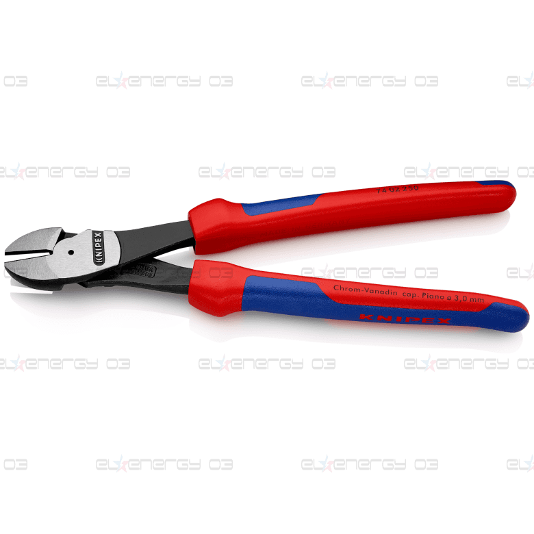 Клещи диагонални резачки усилени, синьо-червена ръкохватка 250мм, Knipex