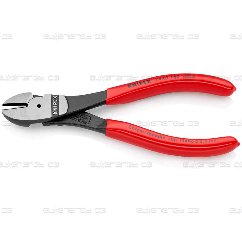 Клещи диагонални резачки усилени, червена ръкохватка 160мм, Knipex