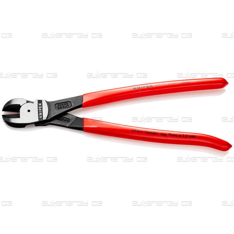 Клещи централни резачки усилени, червена ръкохватка 250мм, Knipex