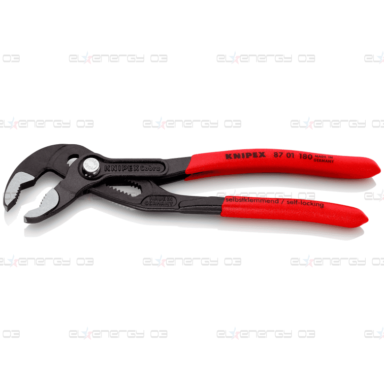Клещи раздвижени Cobra, червена ръкохватка 180мм, Knipex