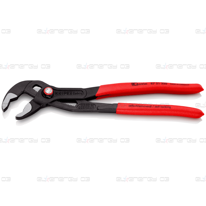 Клещи раздвижени Cobra QuickSet, червена ръкохватка 250мм, Knipex