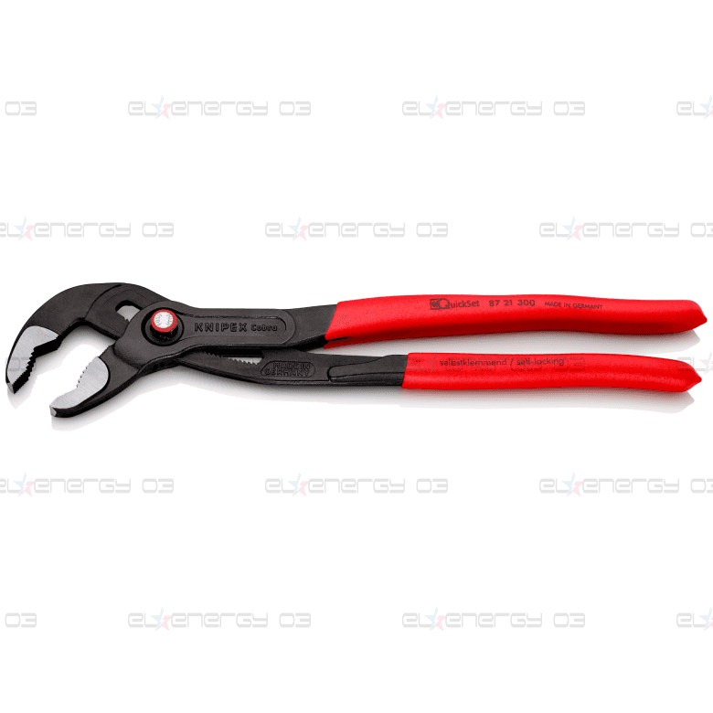 Клещи раздвижени Cobra QuickSet, червена ръкохватка 300мм, Knipex