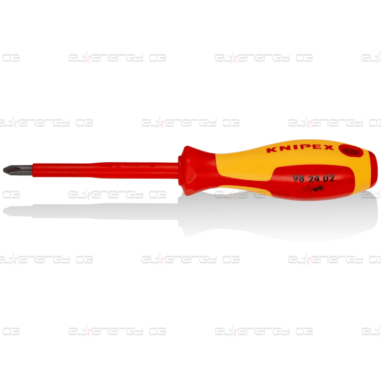 Отвертка PH 2, VDE 1000V жълто-червена ръкохватка 112мм, Knipex