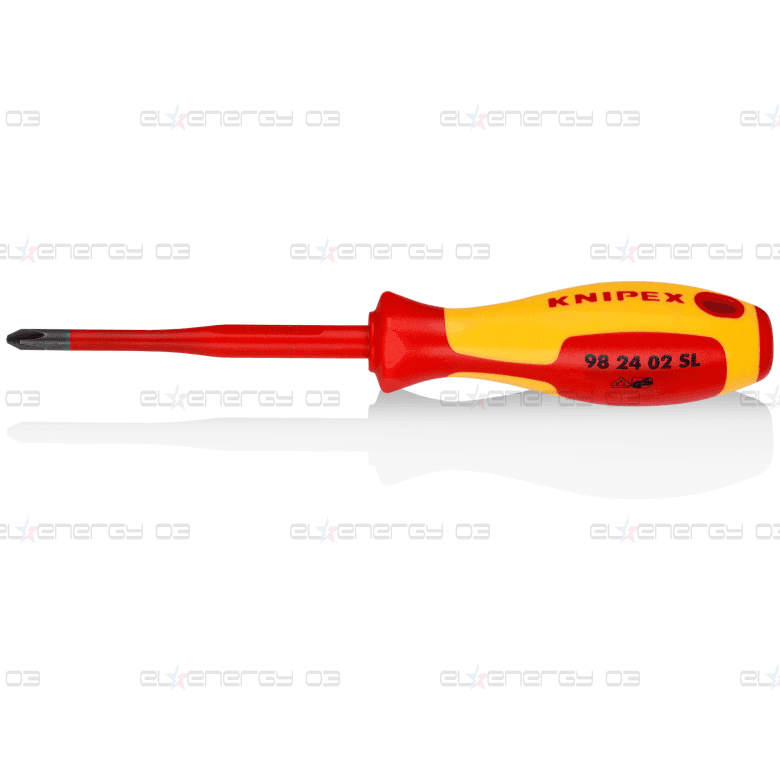 Отвертка PH 2 Slim, VDE 1000V жълто-червена ръкохватка 212мм, Knipex