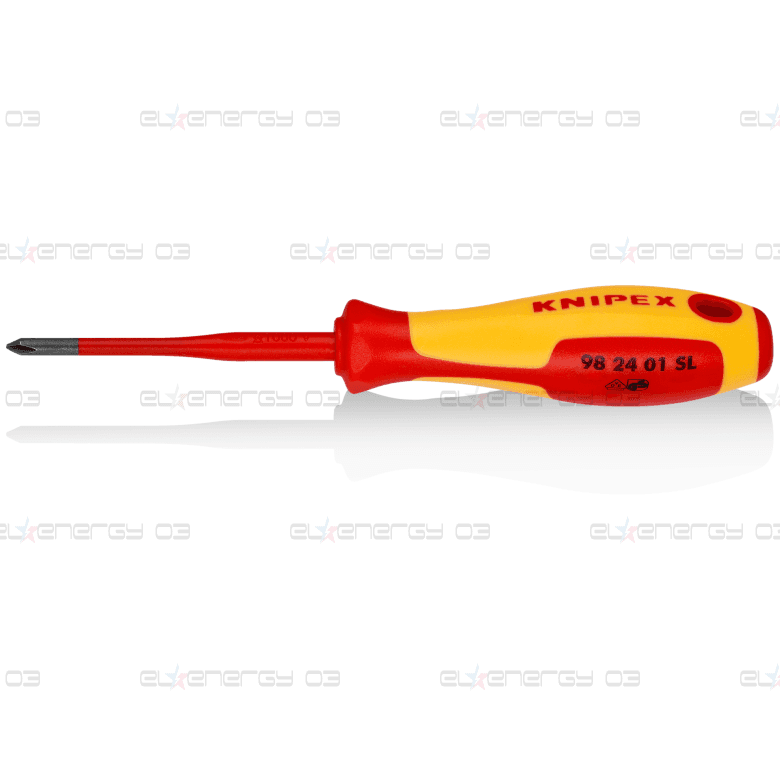Отвертка PH 1 Slim, VDE 1000V жълто-червена ръкохватка 187мм, Knipex