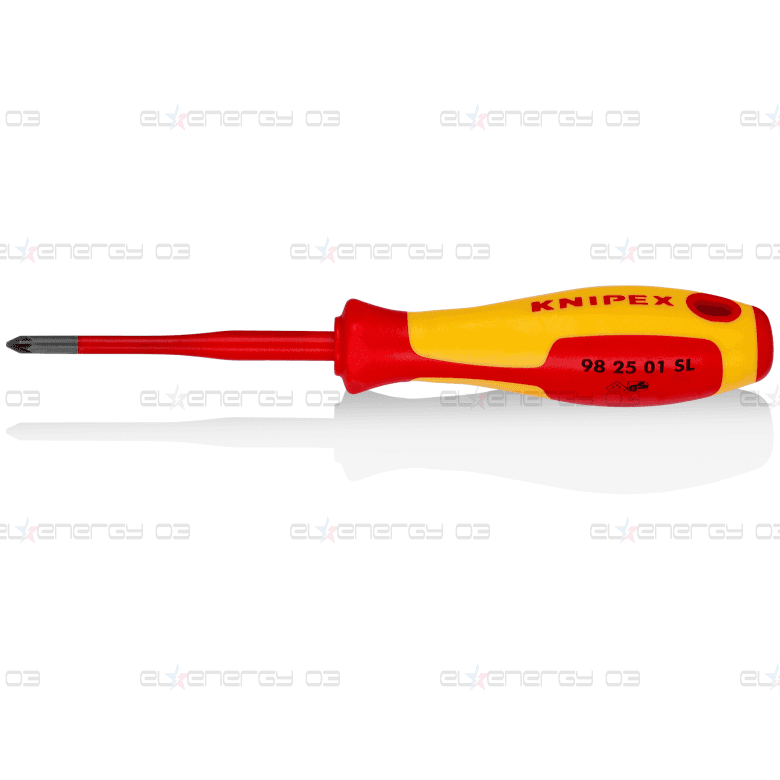 Отвертка PZ 1 Slim, VDE 1000V жълто-червена ръкохватка 187мм, Knipex