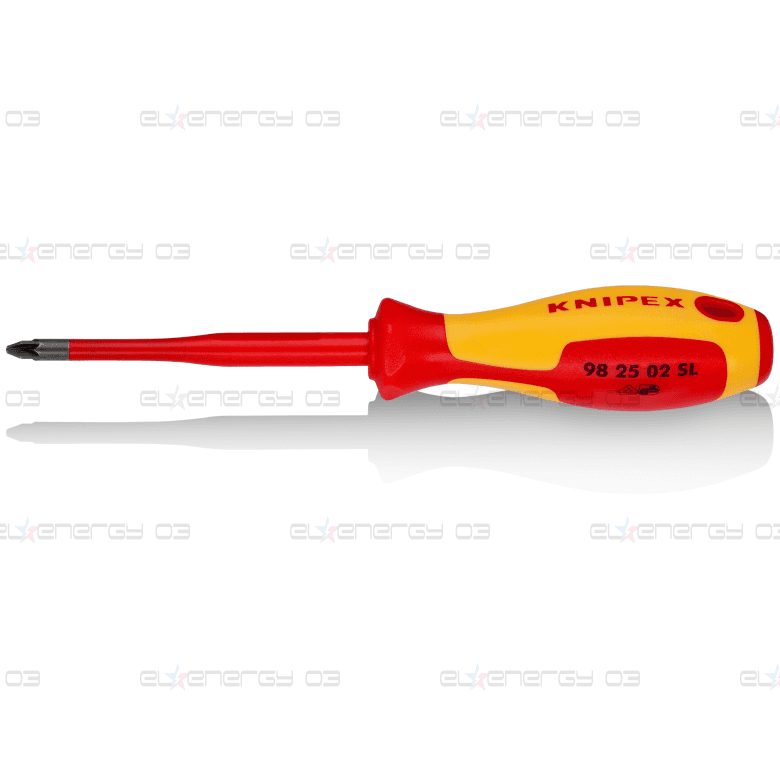 Отвертка PZ 2 Slim, VDE 1000V жълто-червена ръкохватка 212мм, Knipex