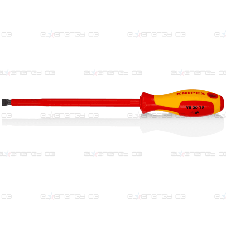 Отвертка шлиц 10, VDE 1000V жълто-червена ръкохватка 320мм, Knipex