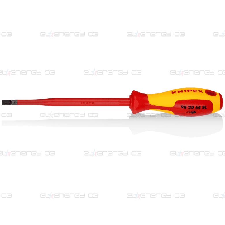 Отвертка шлиц 6.5 Slim, VDE 1000V жълто-червена ръкохватка 262мм, Knipex