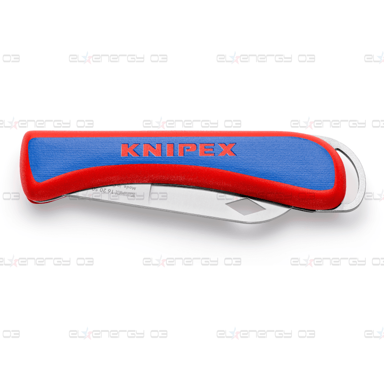 Сгъваем нож за електротехници, синьо-червена ръкохватка 120мм, Knipex