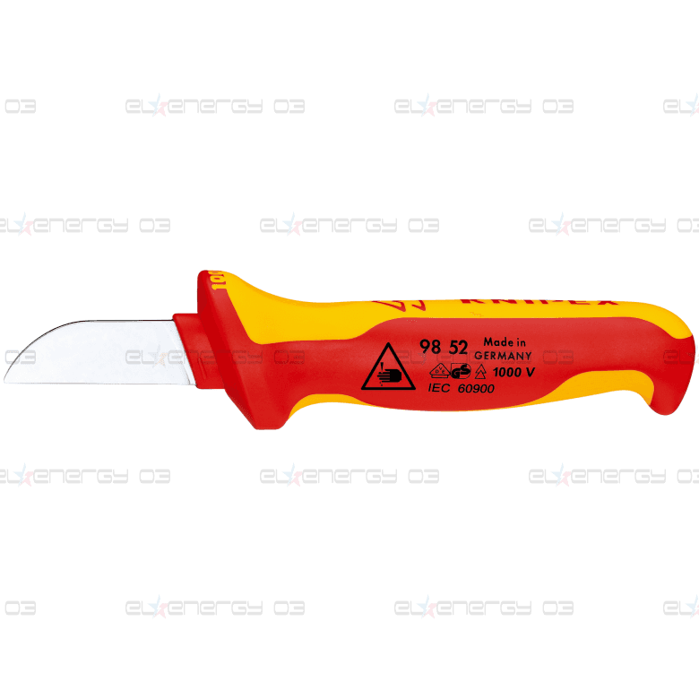 Кабелен нож, VDE 1000V жълто-червена ръкохватка 190мм, Knipex