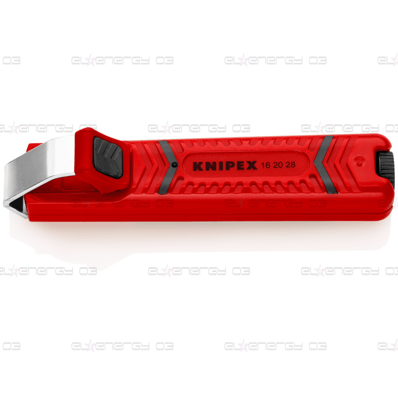 Кабелен нож, за изолация Ø8-28мм, червена ръкохватка 130мм, с фиксатор, Knipex