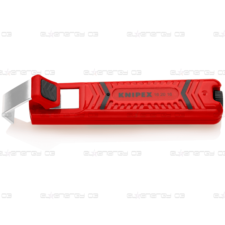 Кабелен нож, за изолация Ø4-16мм, червена ръкохватка 130мм, с фиксатор, Knipex