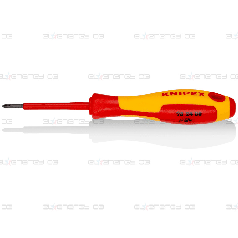 Отвертка PH 0, VDE 1000V жълто-червена ръкохватка 162мм, Knipex