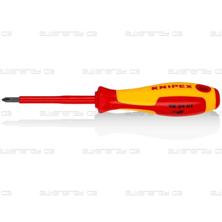 Отвертка PH 1, VDE 1000V жълто-червена ръкохватка 187мм, Knipex