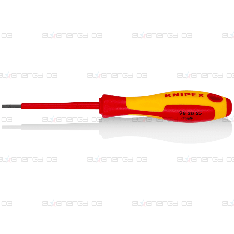 Отвертка шлиц 2.5, VDE 1000V жълто-червена ръкохватка 177мм, Knipex