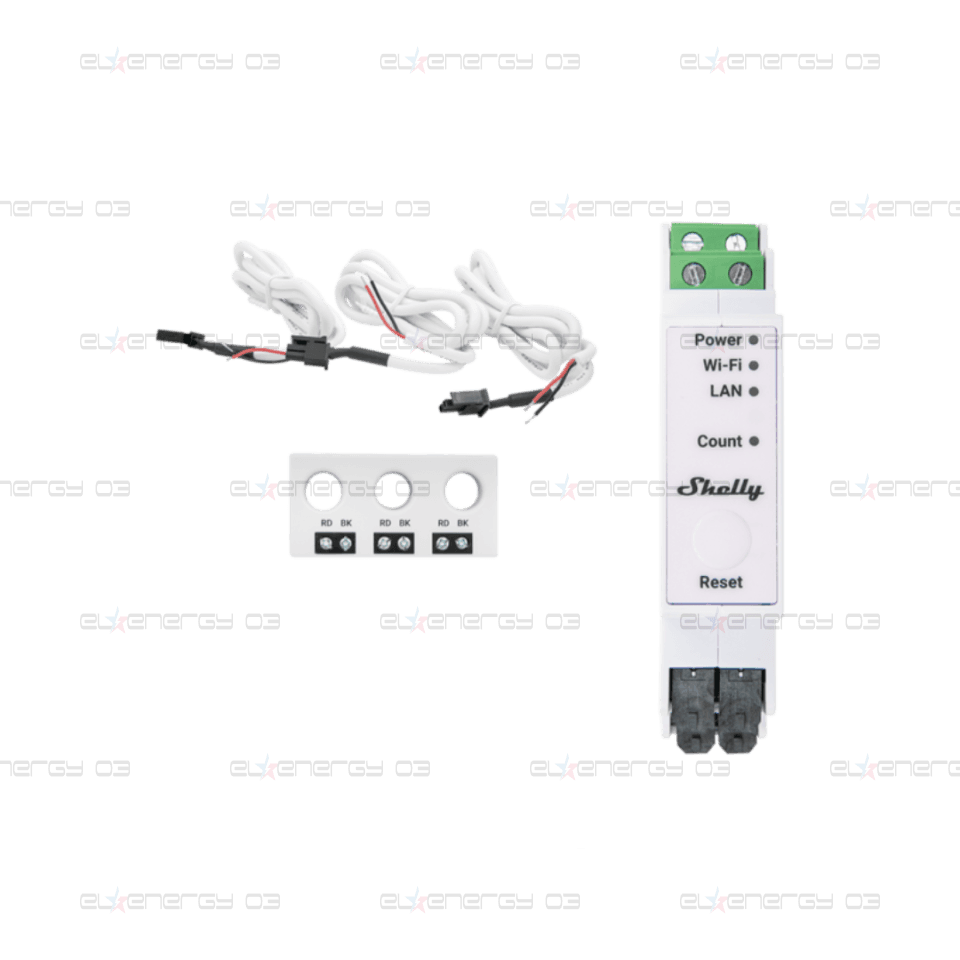 Трифазен Smart мерител 3х 63A за DIN монтаж Shelly PRO 3EM-3CT63 – 268193