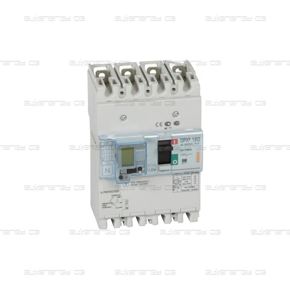 Автомат DPX3 160 TM 4P 160A 25кA регулируем (In x 0.8…1) с ДТЗ Legrand