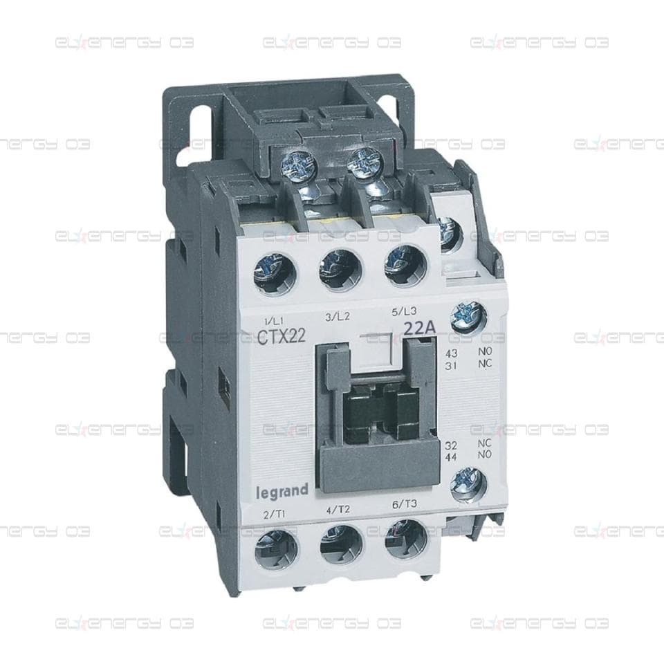 Контактор CTX3-22 3P 11kW (22A AC-3) 1NO-1NC 230V 50/60Hz Legrand